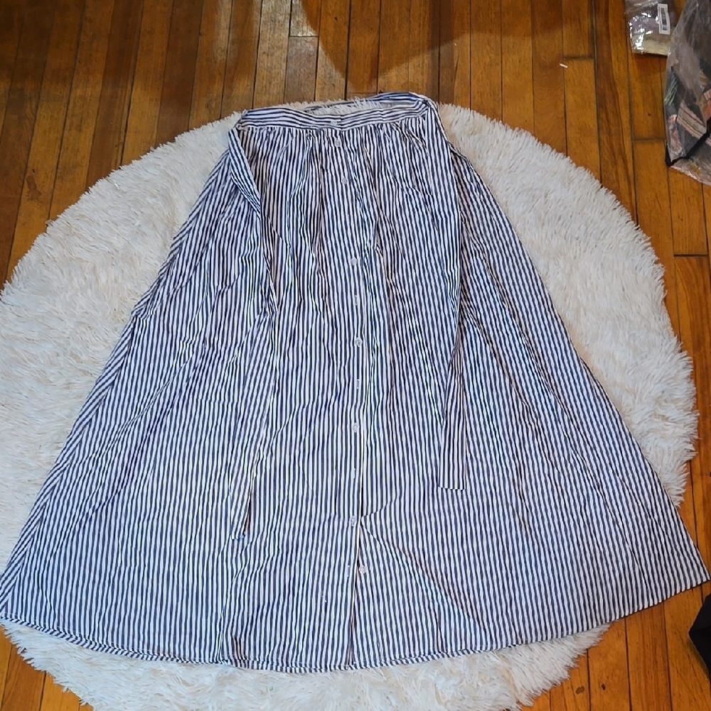 Striped Blue and White Women's Skirt